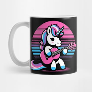 cute unicorn playing guitar Mug